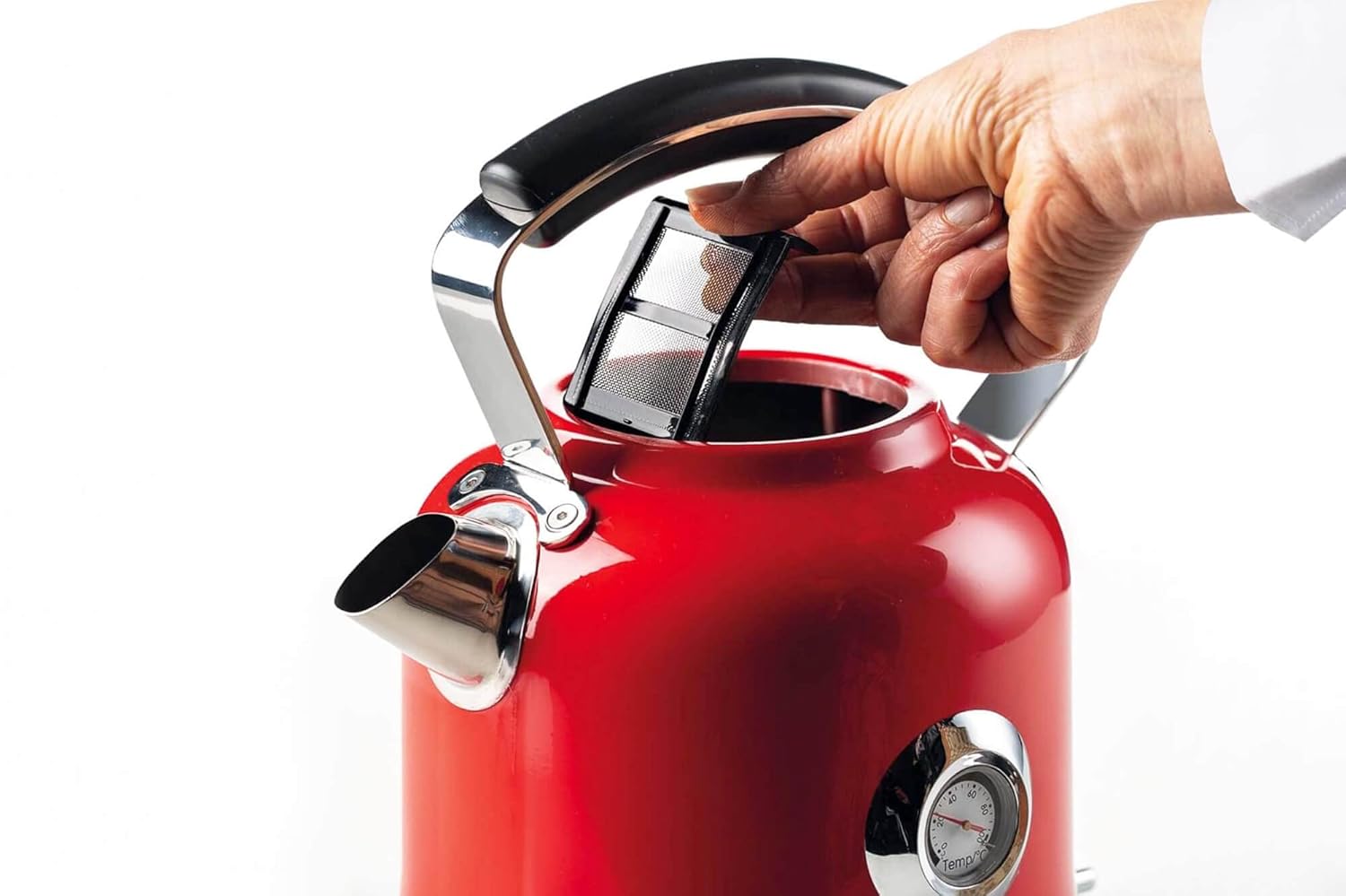 Ariete 2854 Modern Electric Kettle by Delonghi Thermometer Red